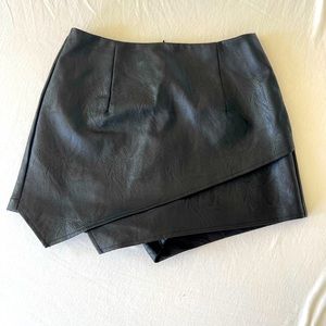 Faux Leather Skort